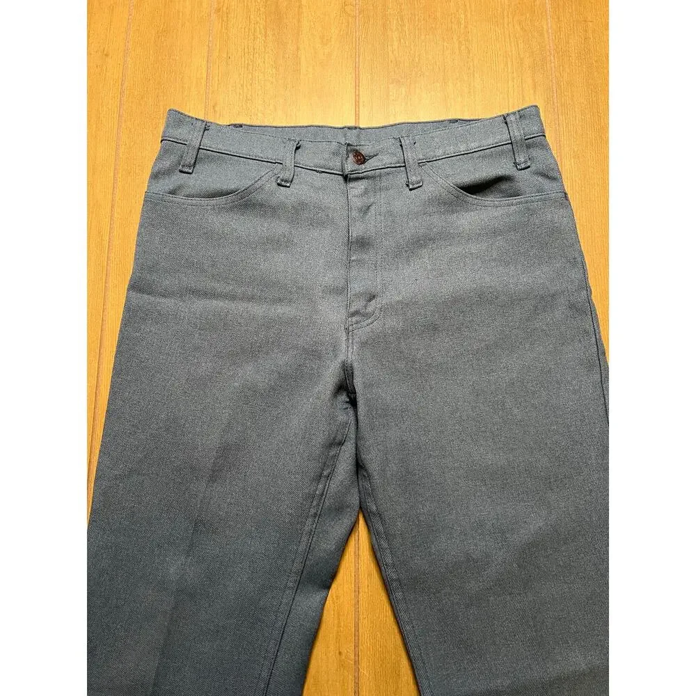 Levi’s Sta-Prest Pants Mens 34x38 Gray Polyester Vintage USA Bootcut ( Tag 35x32